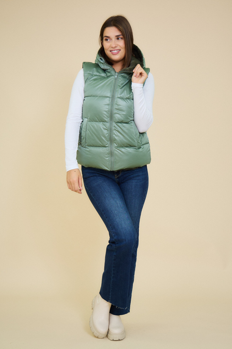 Mayorista ESCANDELLE Paris - LOU - Anorak corto acolchado sin mangas de pelo