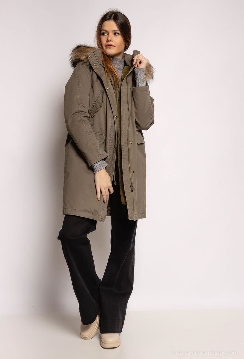 Wholesaler ESCANDELLE Paris - Hooded Parka with faux fur lining