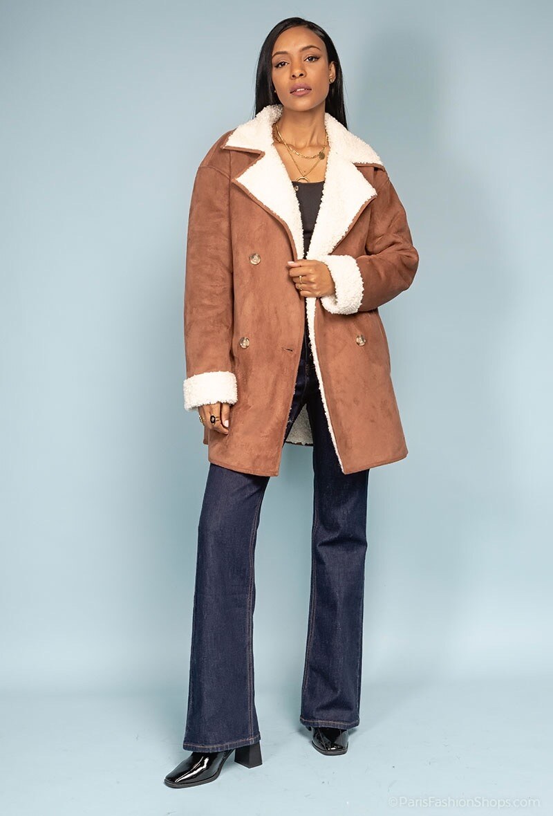 Wholesaler ESCANDELLE Paris - Mid-length suede coat