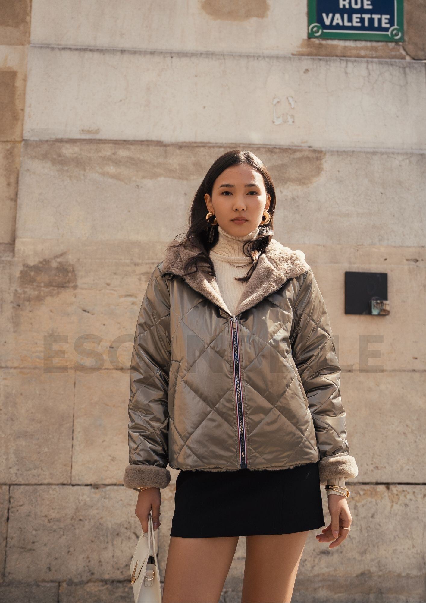 Grossiste ESCANDELLE Paris - Manteau matélassé réversible à fourrure