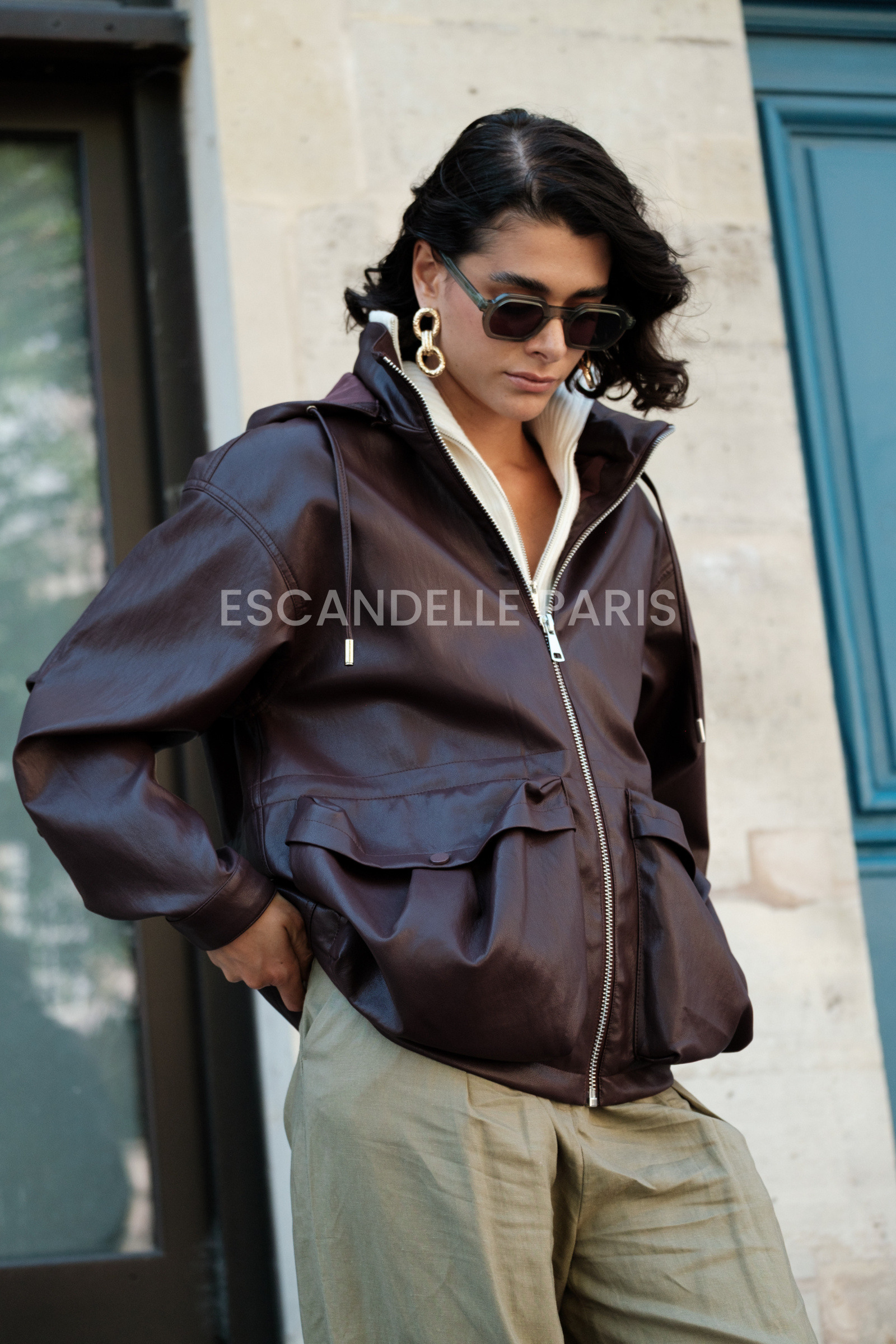 Grossista ESCANDELLE Paris - Giacca con cappuccio in similpelle