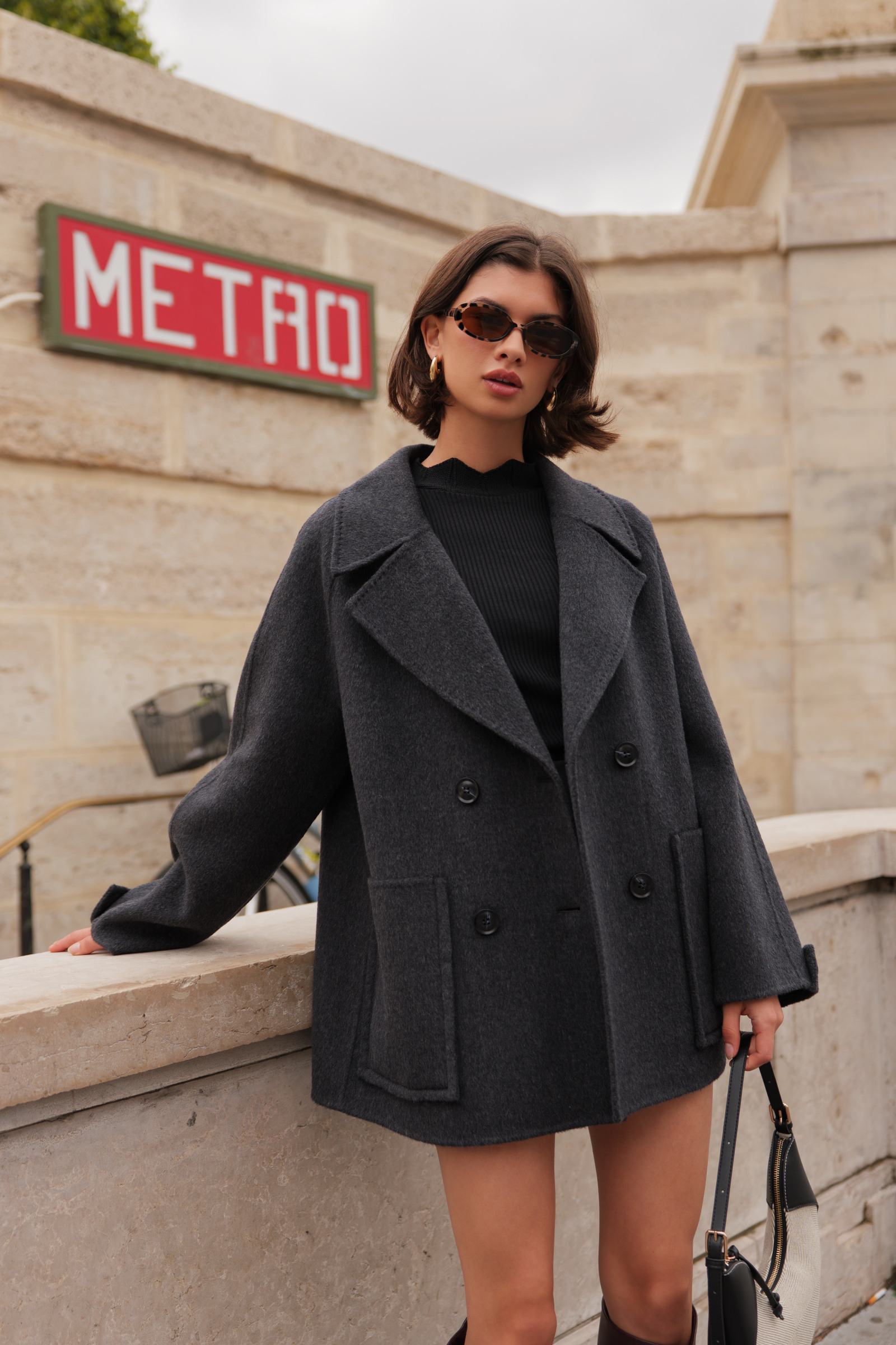 Grossiste ESCANDELLE Paris - Manteau caban court en laine