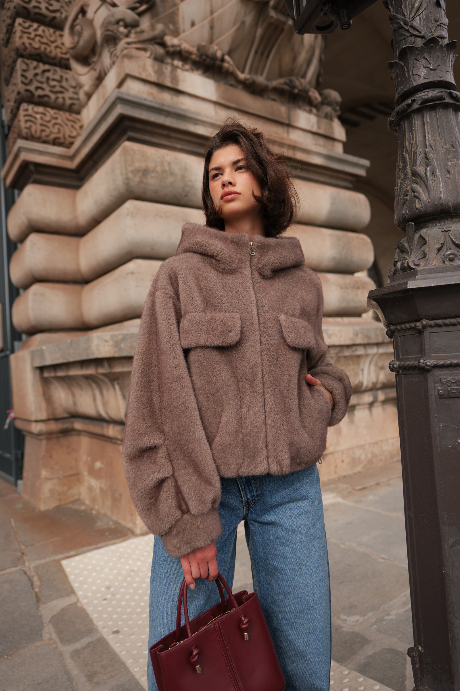 Grossiste ESCANDELLE Paris - Blouson court fausse fourrure