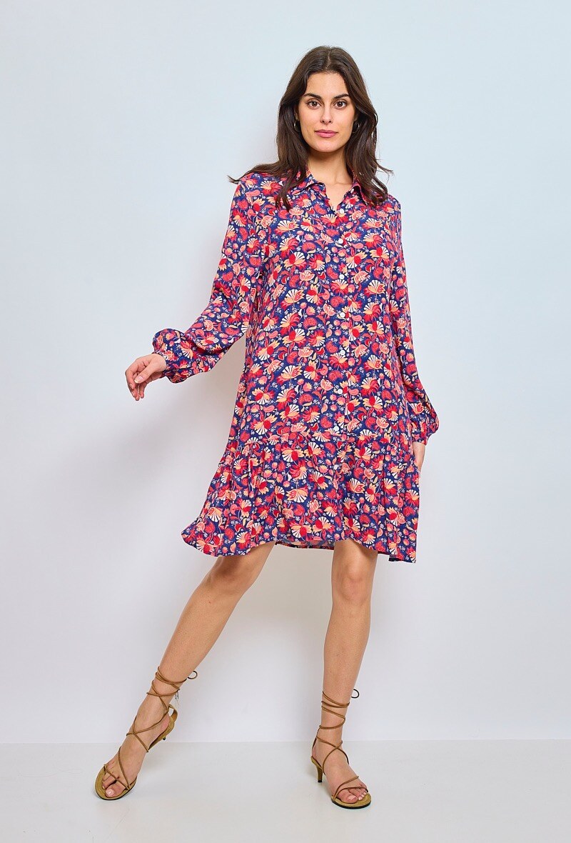 Wholesaler ESCANDELLE Paris - Long-sleeved gather dress