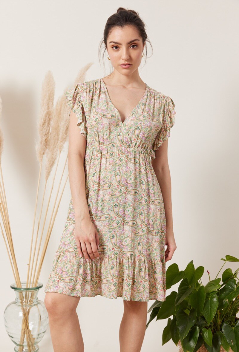 Großhändler ESCANDELLE Paris - Kurzes Kleid mit Überzug