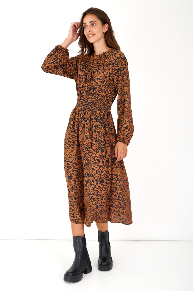 Grossiste ESCANDELLE Paris - Robe longue 100% Viscose, imprimé Print Terra - AVA