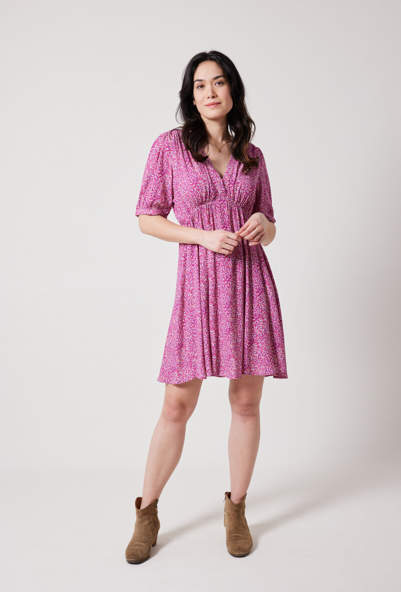 Grossiste ESCANDELLE Paris - Robe 100% Viscose, évasée, print, imprimé