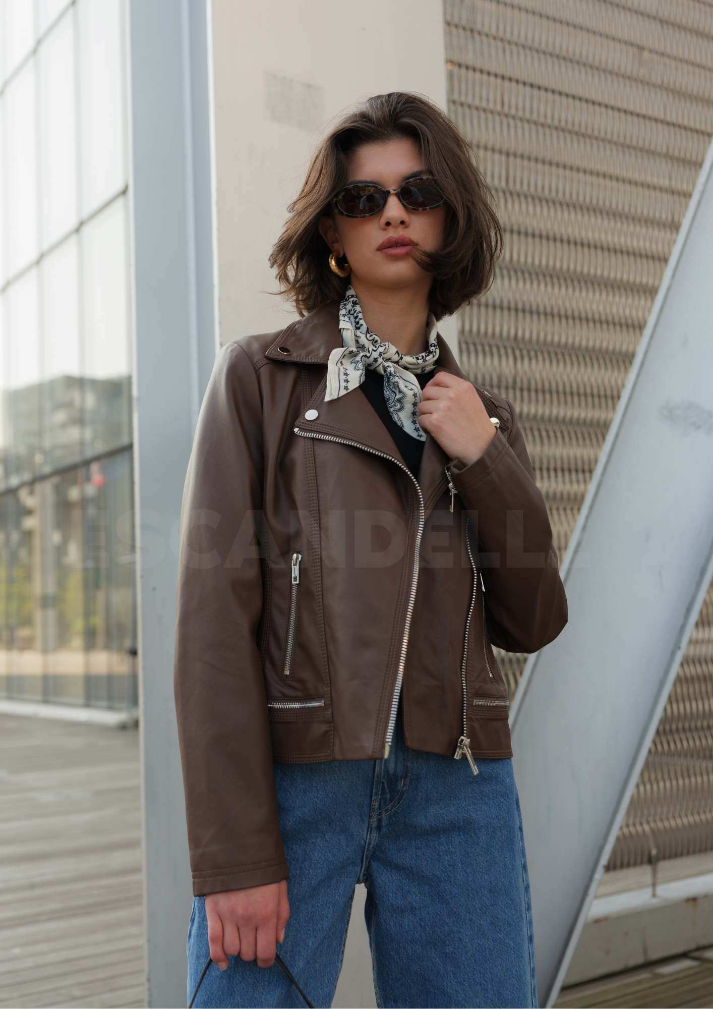Wholesaler ESCANDELLE Paris - POEMA - Colorful faux leather perfecto jacket