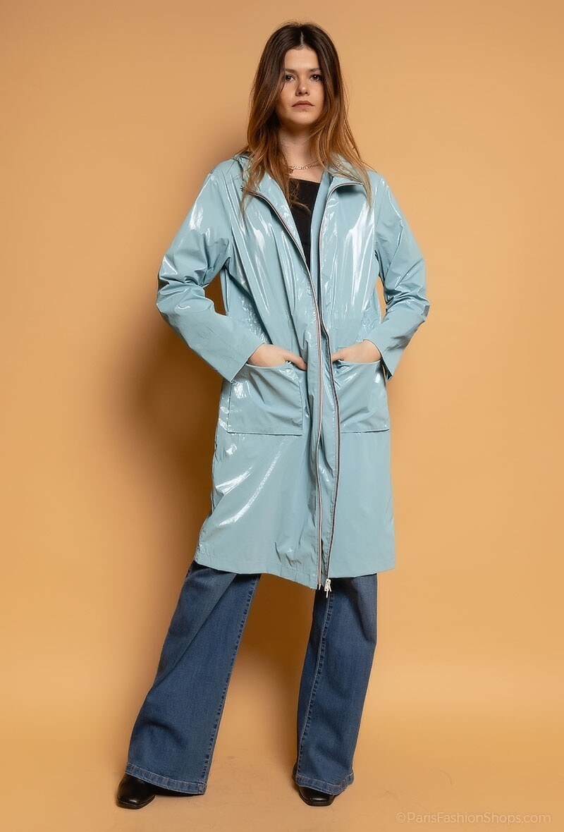Wholesaler ESCANDELLE Paris - Long waterproof parka with hood, Light windbreaker