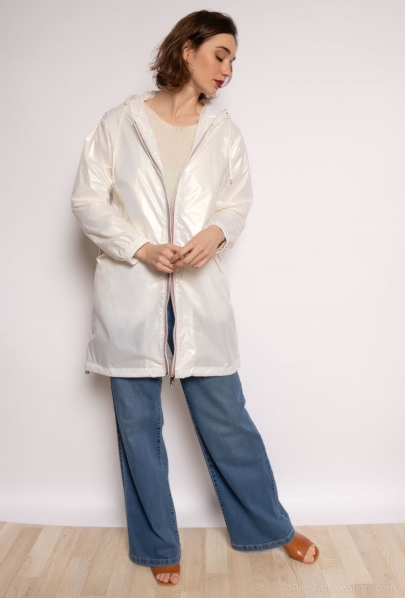 Großhändler ESCANDELLE Paris Outlet - Mittellanger Parka, wasserdicht, mit Kapuze, leicht, Polyester/PU