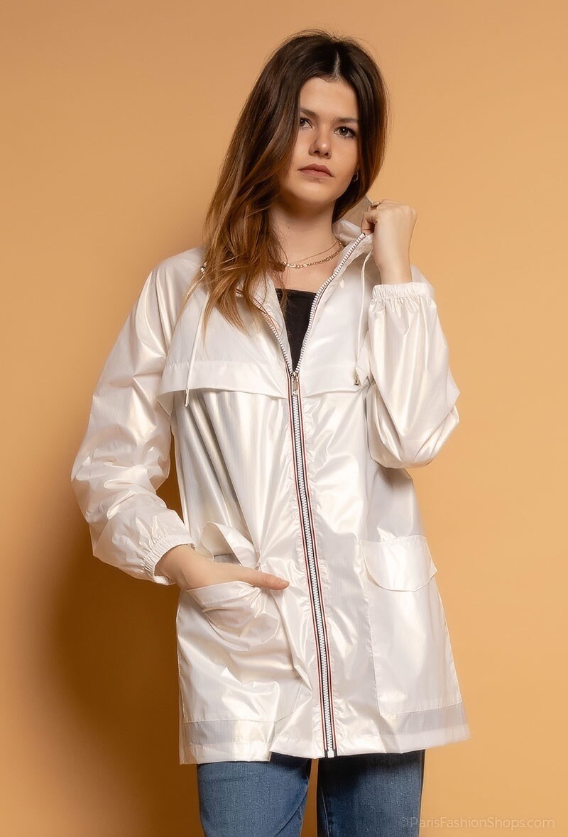 Grossiste ESCANDELLE Paris - Parka à capuche, imperméable, Polyester/PU