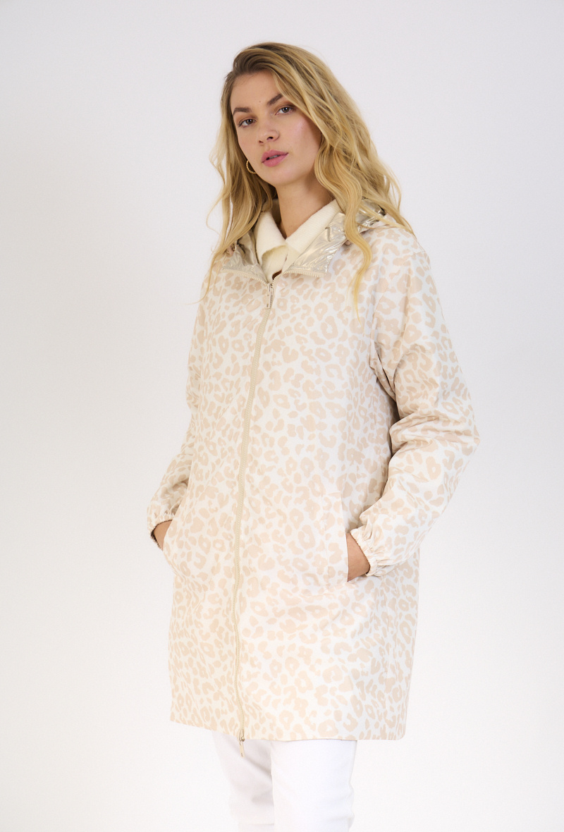 Grossiste ESCANDELLE Paris - Parka motifs léopard Réversible Imperméable, Coupe-vent