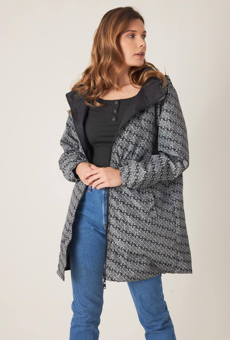 Grossista ESCANDELLE Paris Outlet - Parka lunga impermeabile con motivi reversibili, stampato