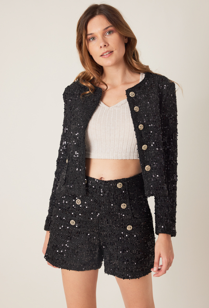 Großhändler ESCANDELLE Paris - LILY – Pailletten-Tweed-Jacke