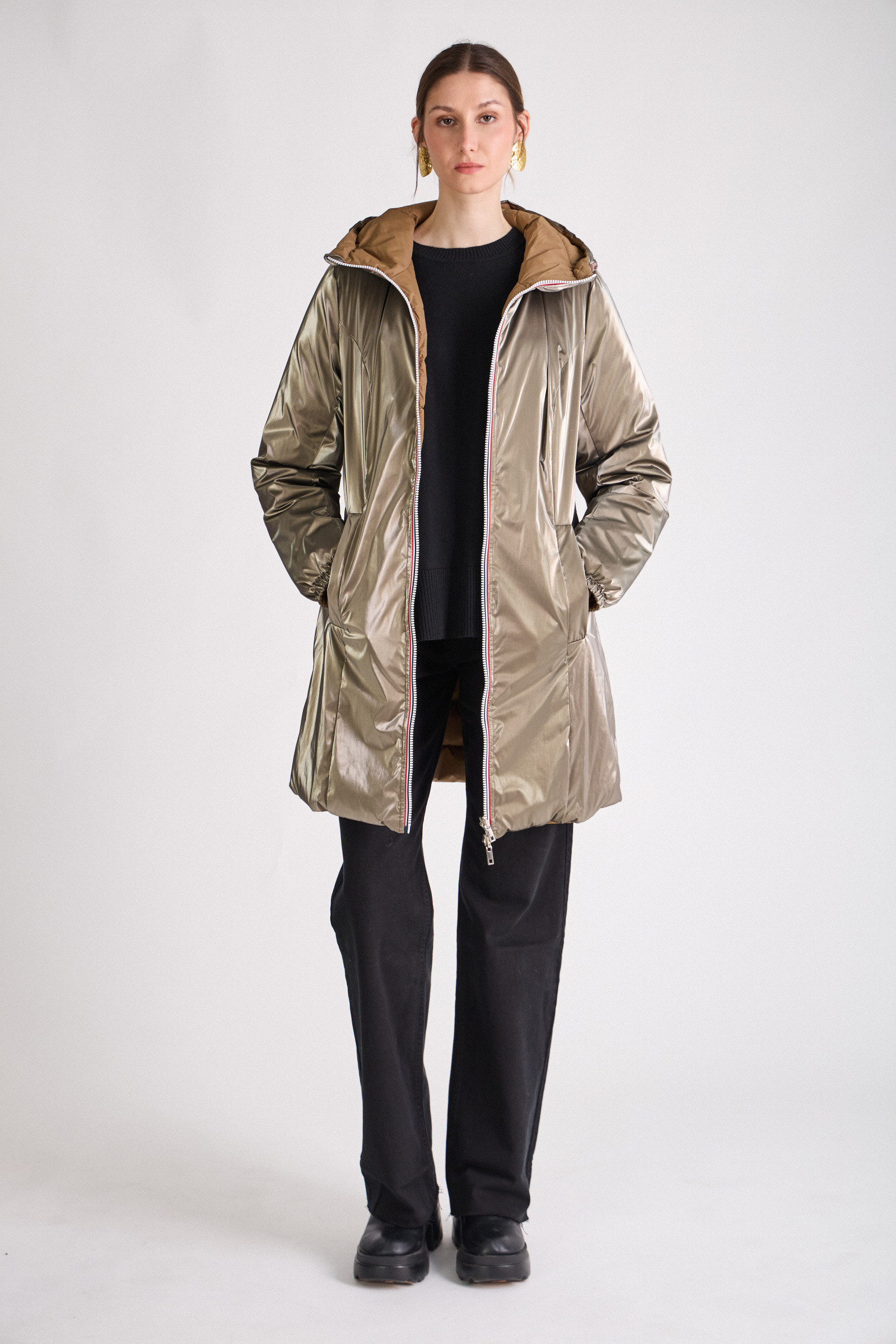 Grossista ESCANDELLE Paris - Parka trapuntata reversibile di media lunghezza, impermeabile