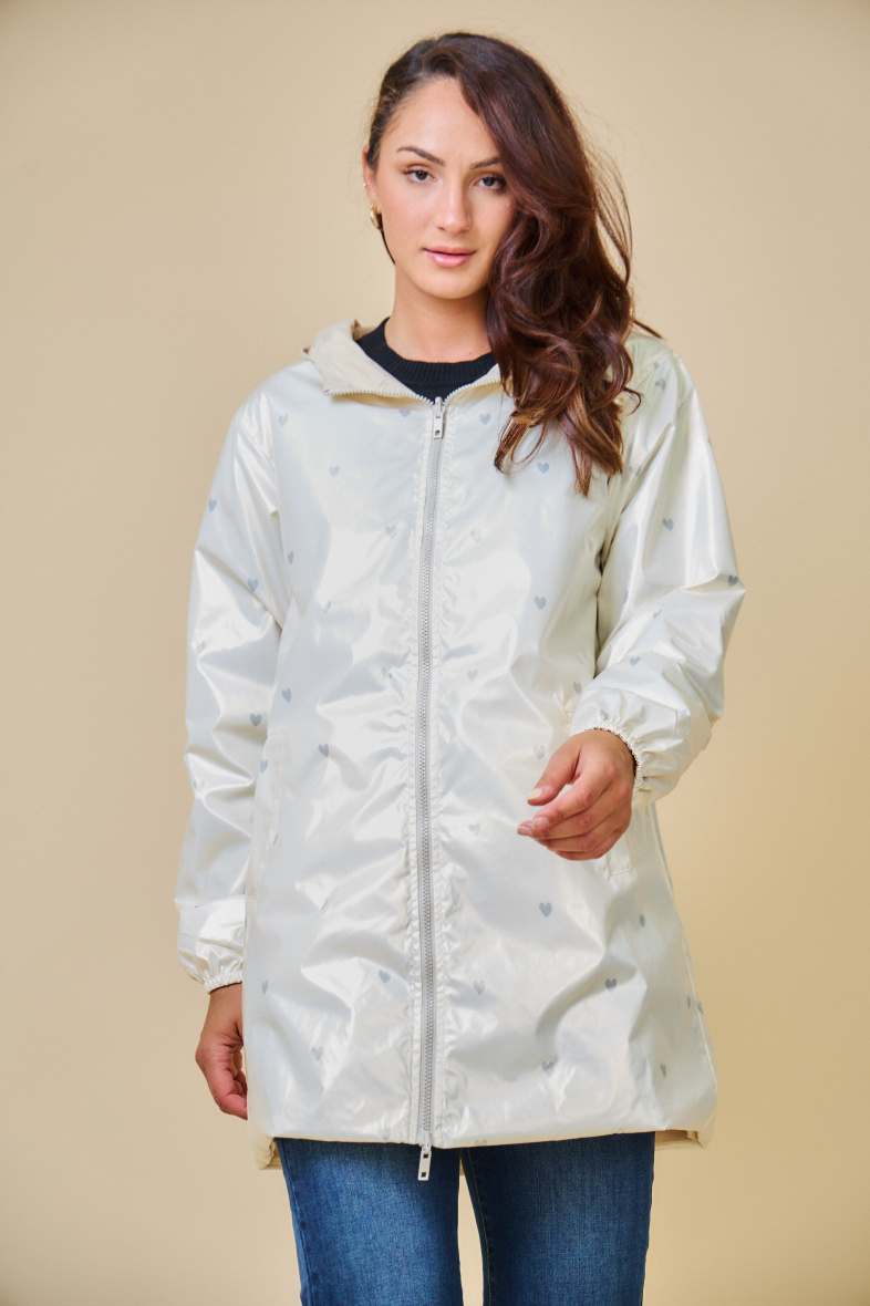 Grossiste ESCANDELLE Paris - IRIS - Parka Imperméable Réversible,  Coupe-Vent Mi long léopard print