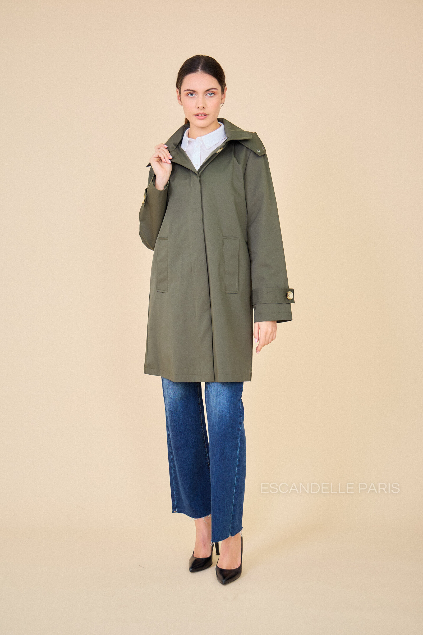 Großhändler ESCANDELLE Paris - Baumwoll-Trenchcoat mit Kapuze