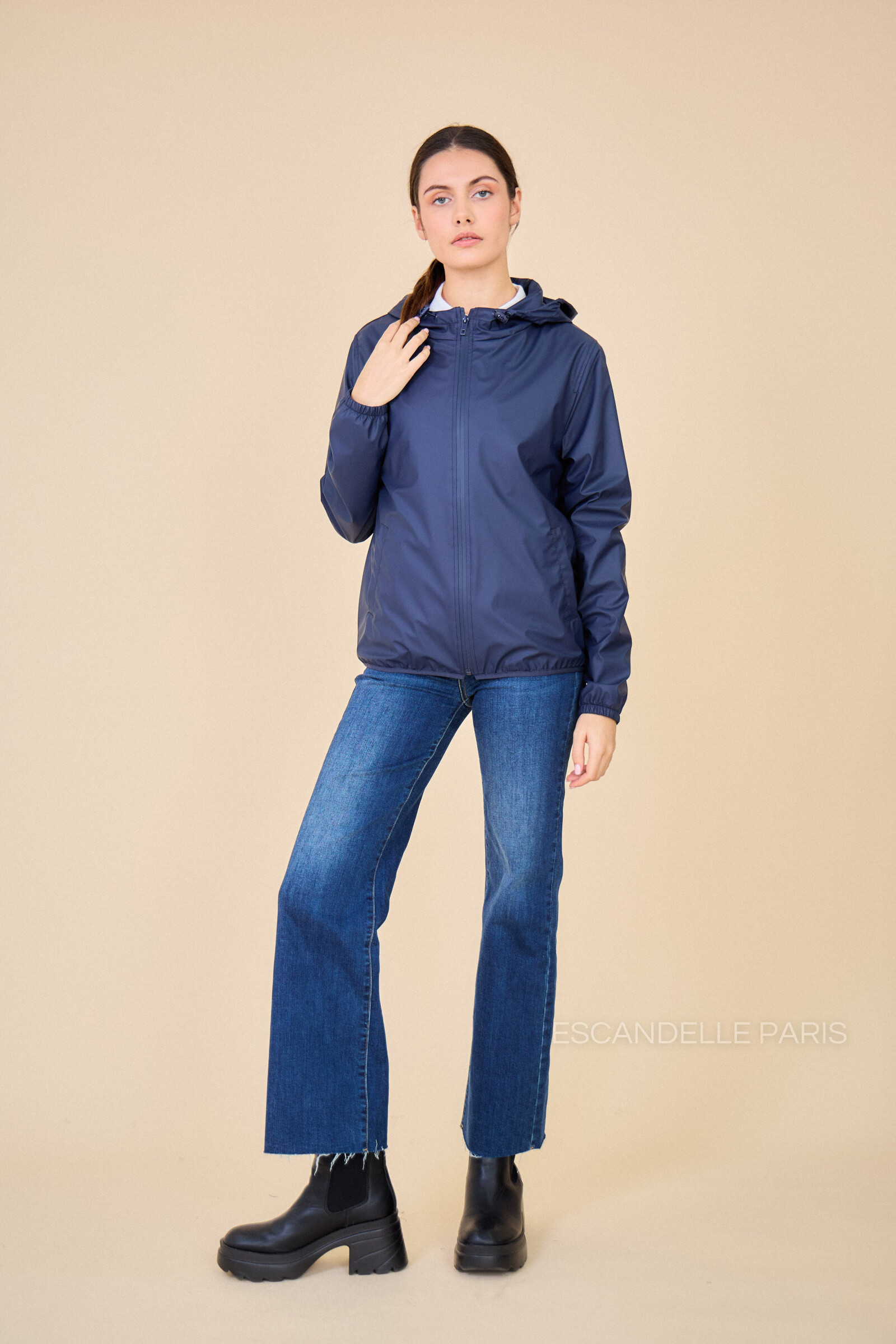 Großhändler ESCANDELLE Paris - Kurzer Windjacke mit Kapuze