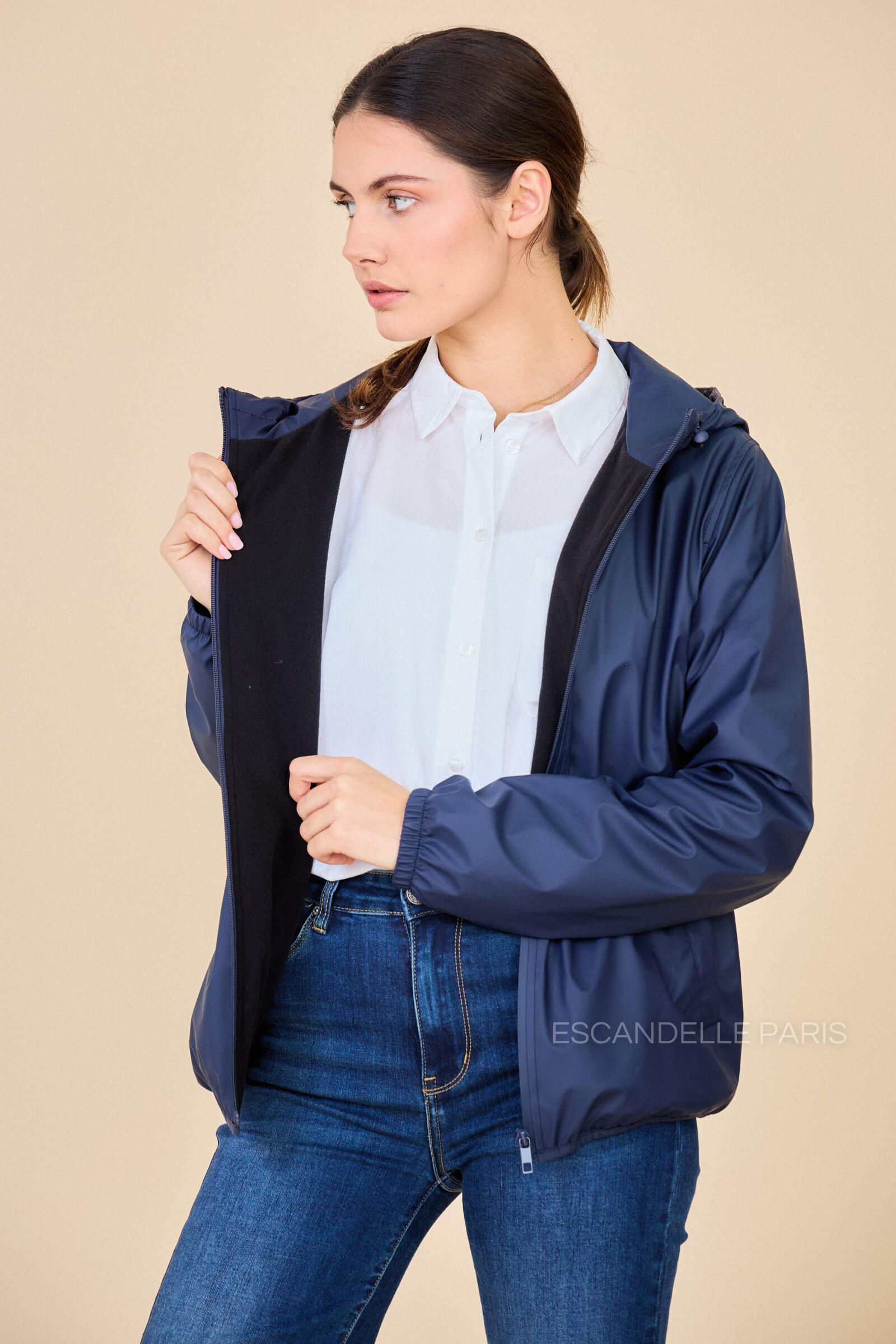 Großhändler ESCANDELLE Paris - Kurzer Windjacke mit Kapuze