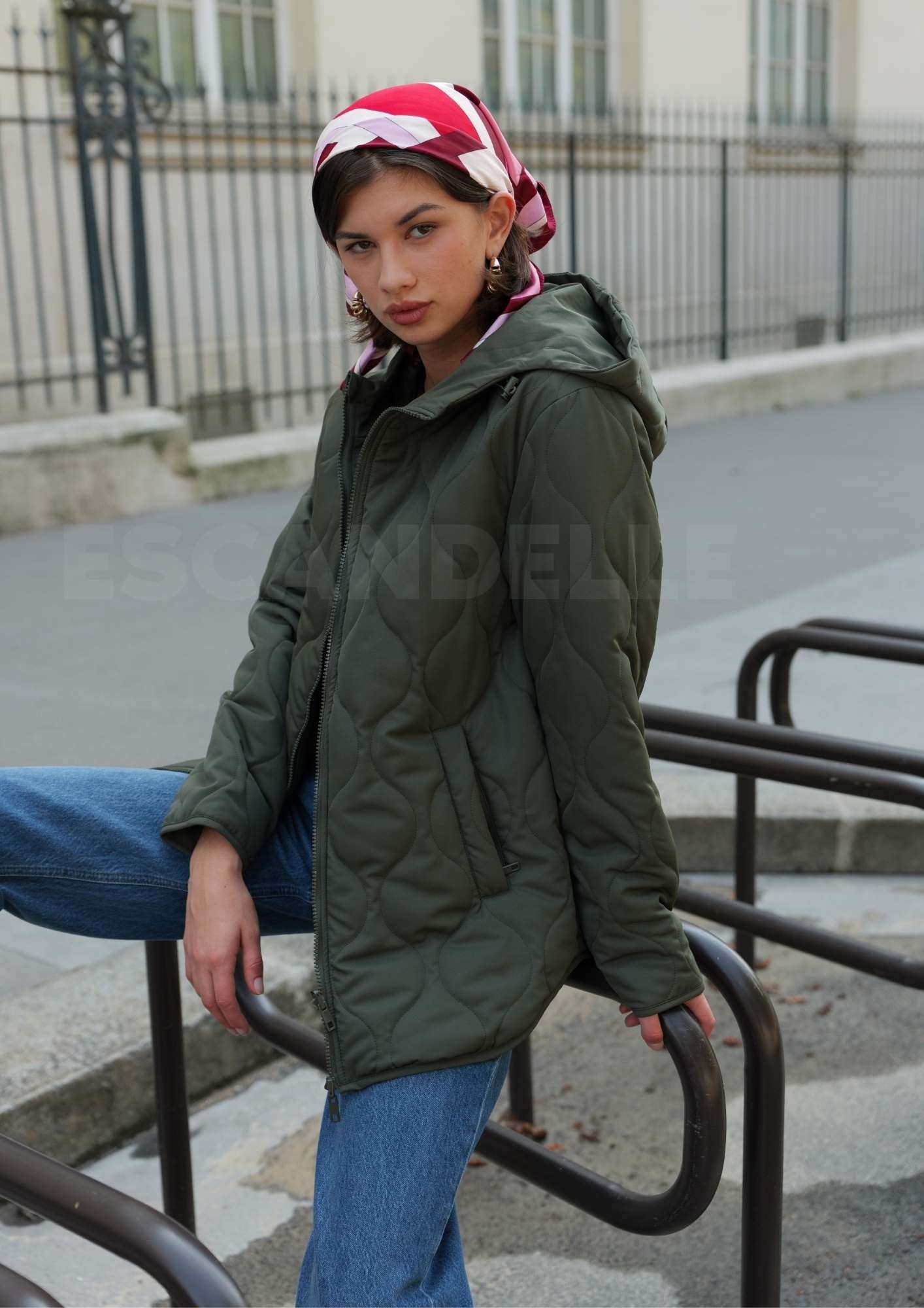 Grossiste ESCANDELLE Paris - Veste Matelassée mi-longue Réversible