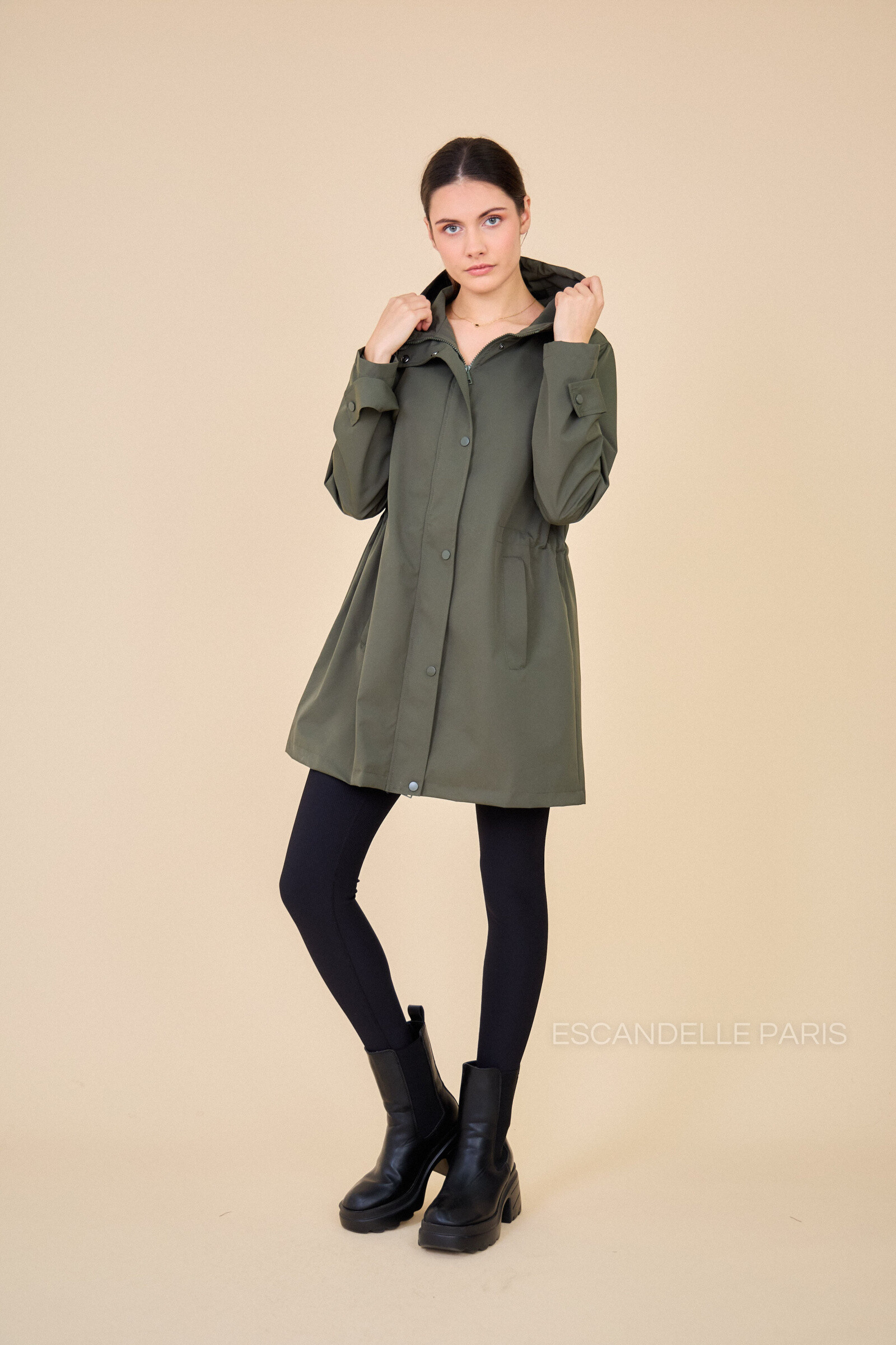 Großhändler ESCANDELLE Paris - Lange Gabardine mit Gummizug