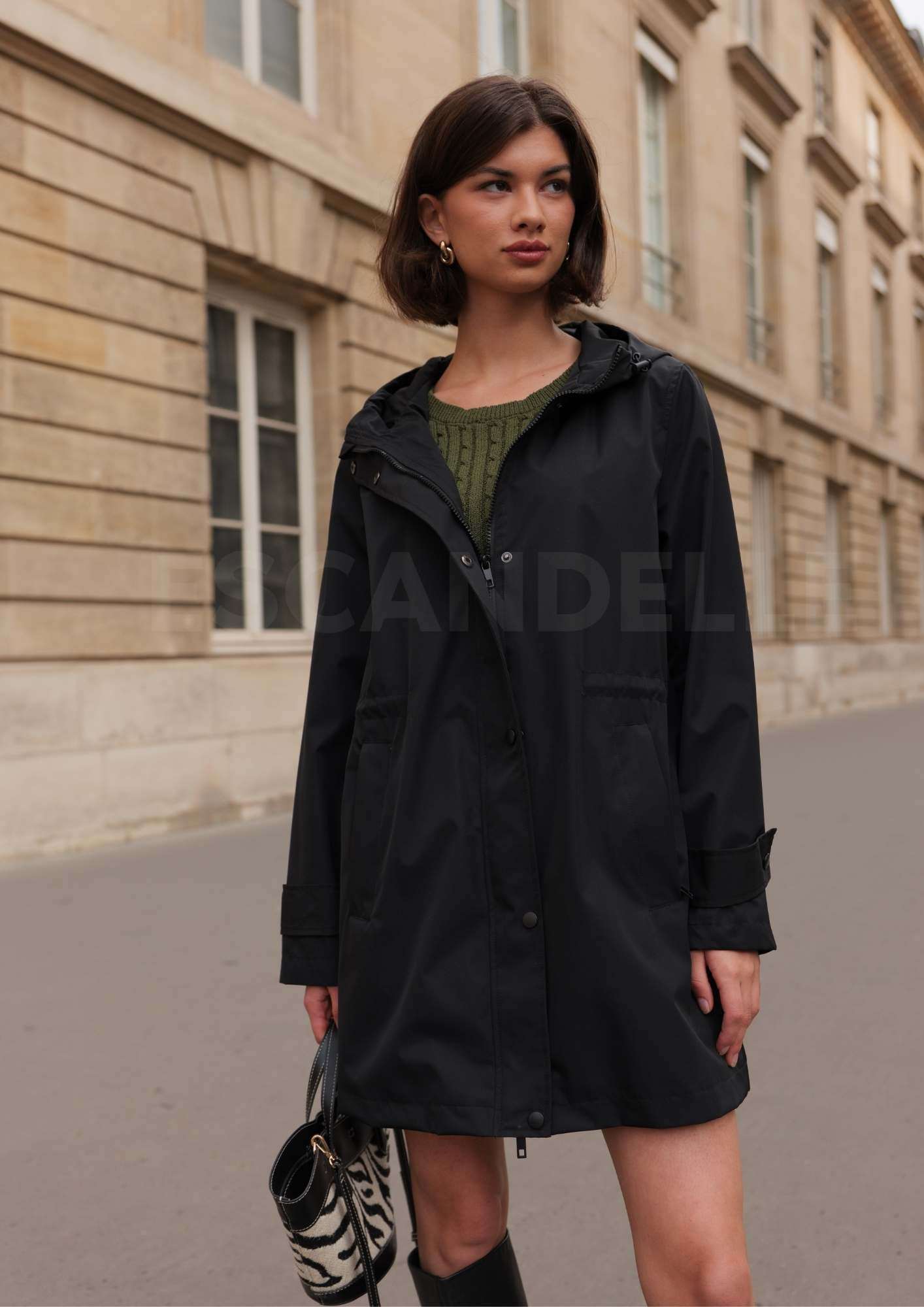 Grossiste ESCANDELLE Paris - Parka Longue Imperméable avec Élastique