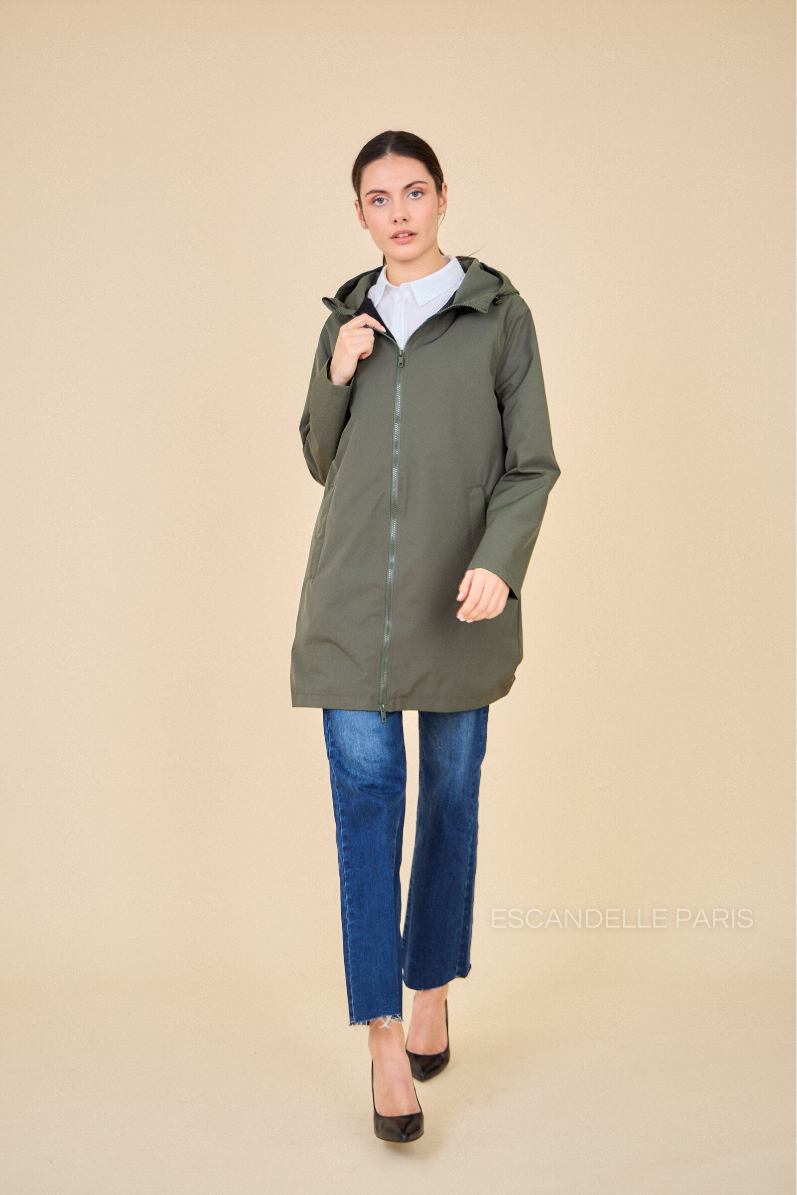 Großhändler ESCANDELLE Paris - Lange Gabardine mit Fleecefutter