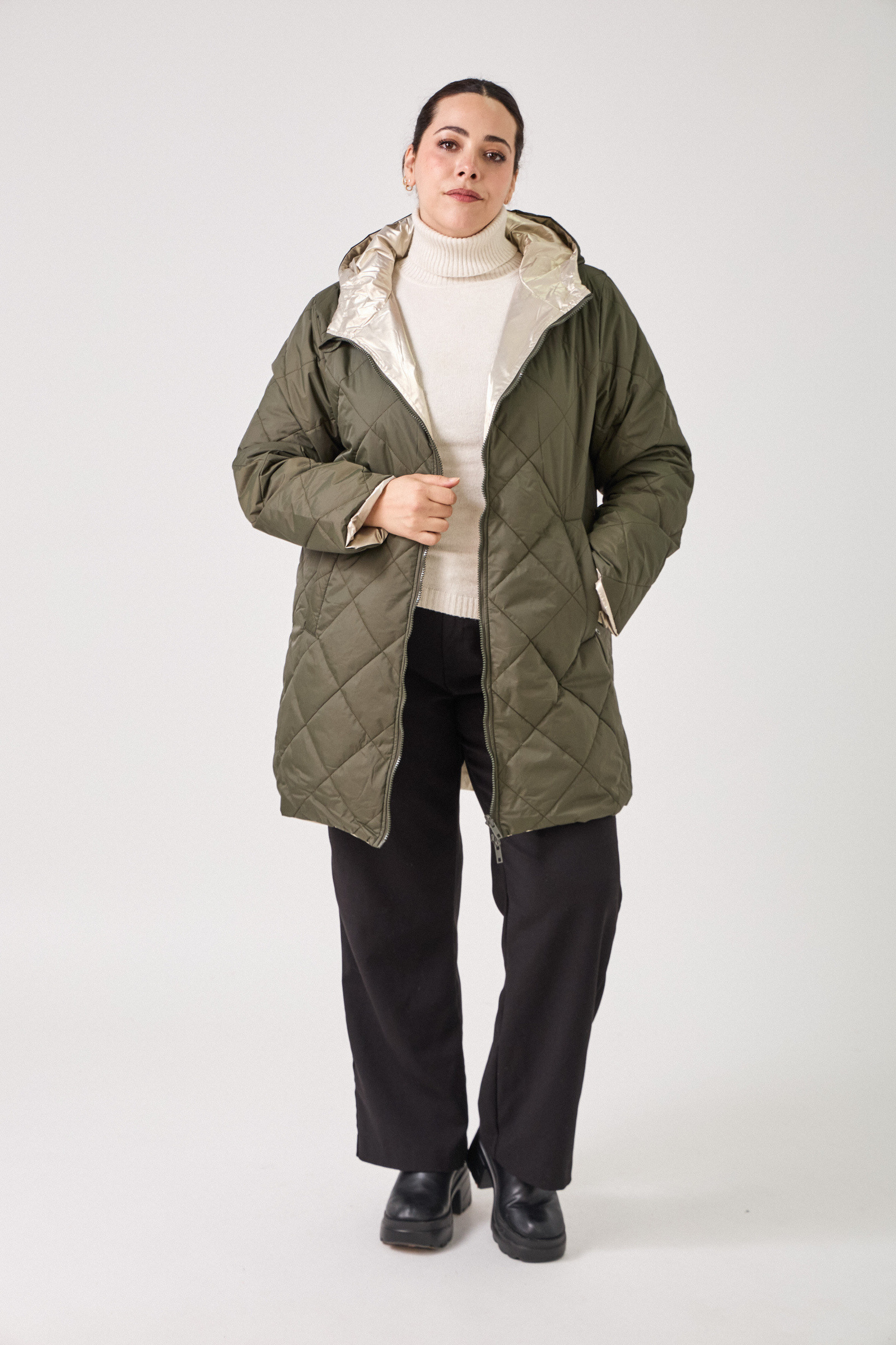 Grossiste ESCANDELLE Paris - Imperméable Matelassé Mi-long Réversible - Grande Taille