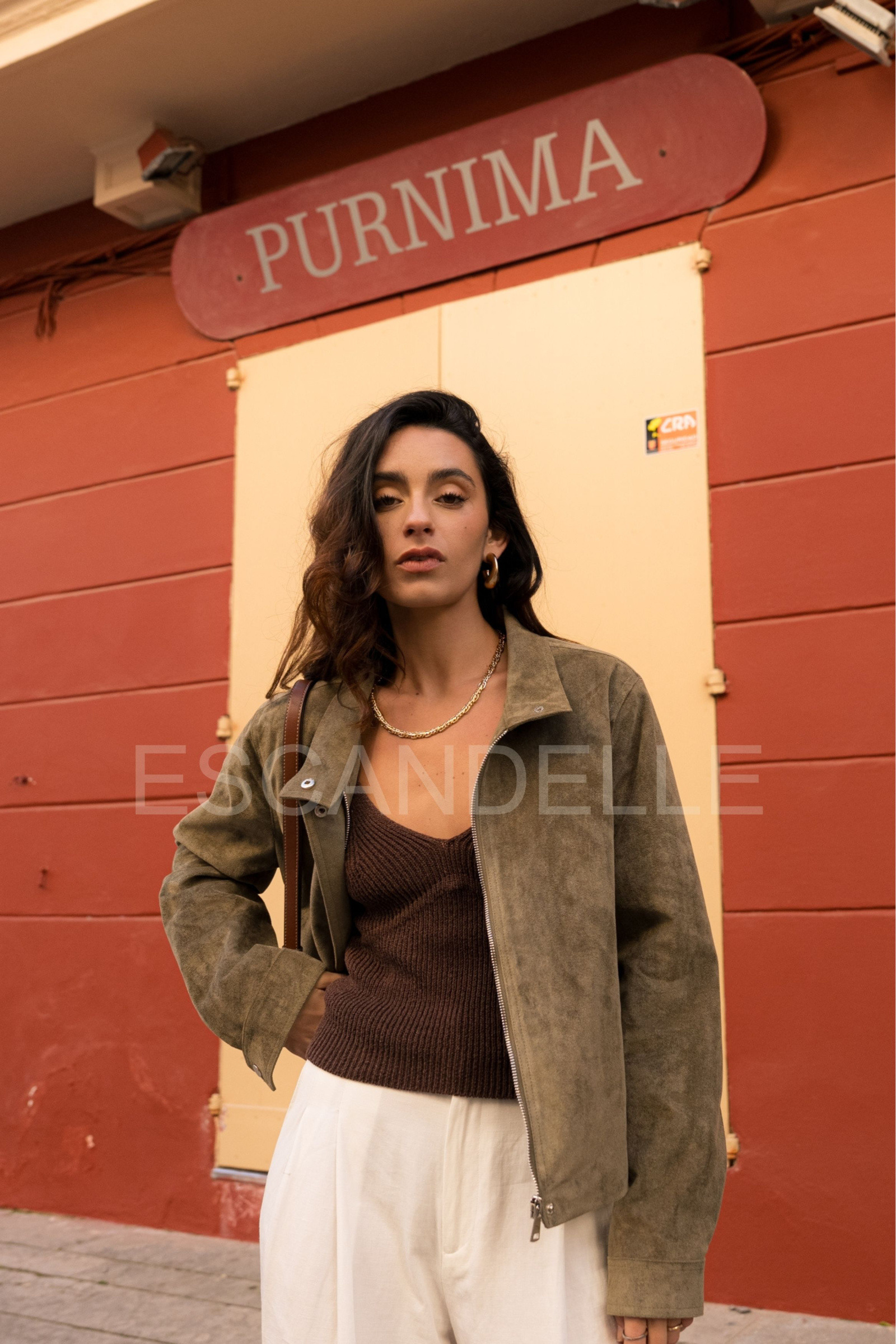Mayorista ESCANDELLE Paris - Chaqueta de ante sintético con cuello alto