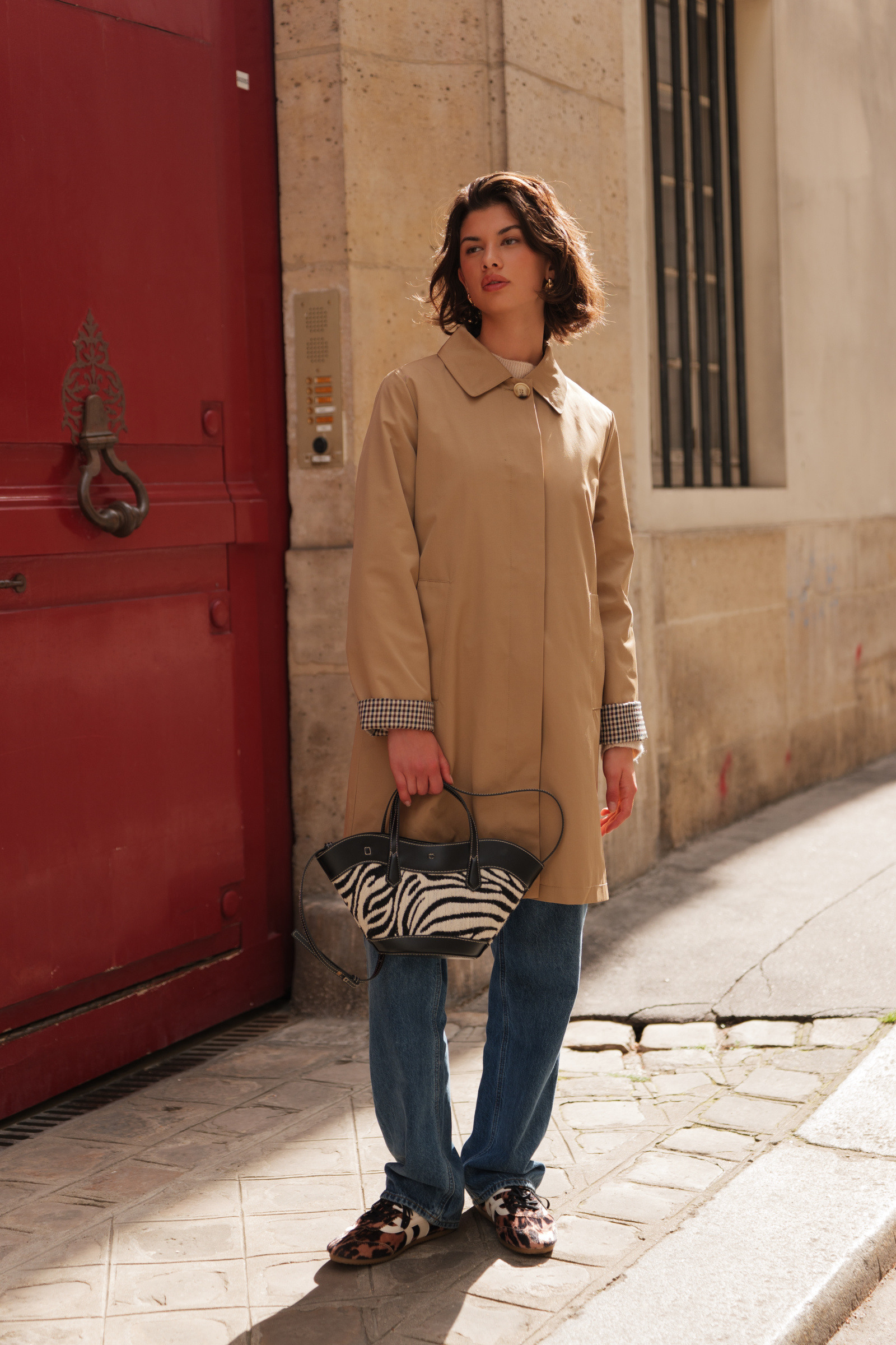 Grossiste ESCANDELLE Paris - Veste mi-longue en coton, à revers