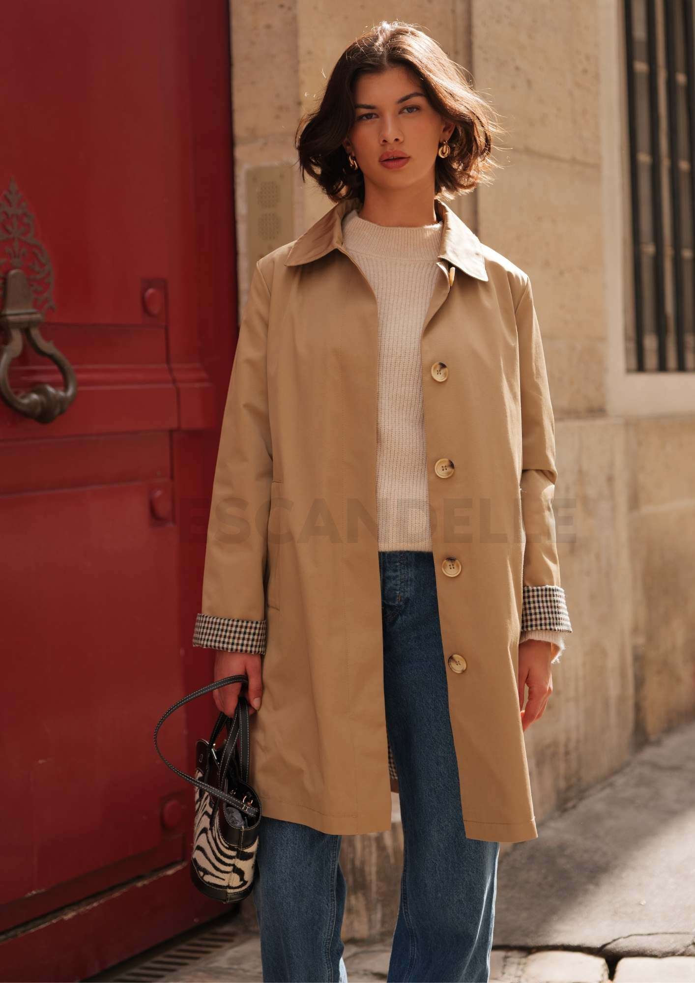 Grossiste ESCANDELLE Paris - Veste mi-longue à revers
