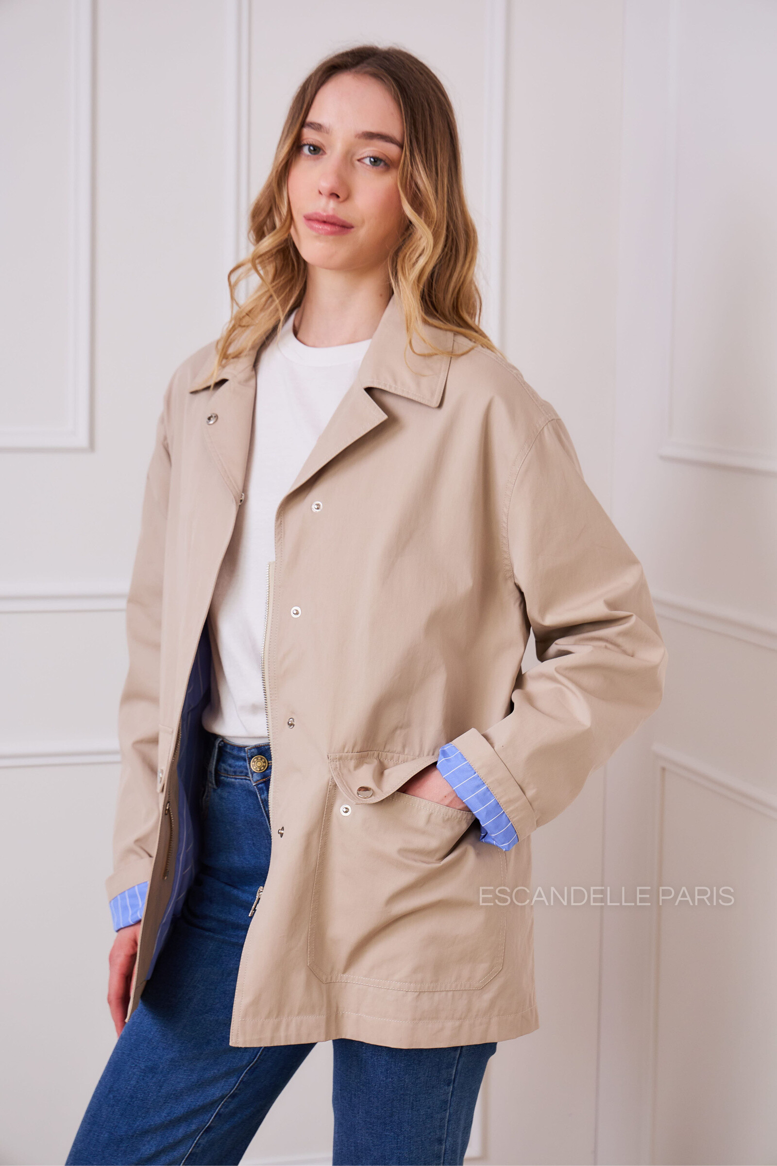 Grossiste ESCANDELLE Paris - Parka Beige Déperlante