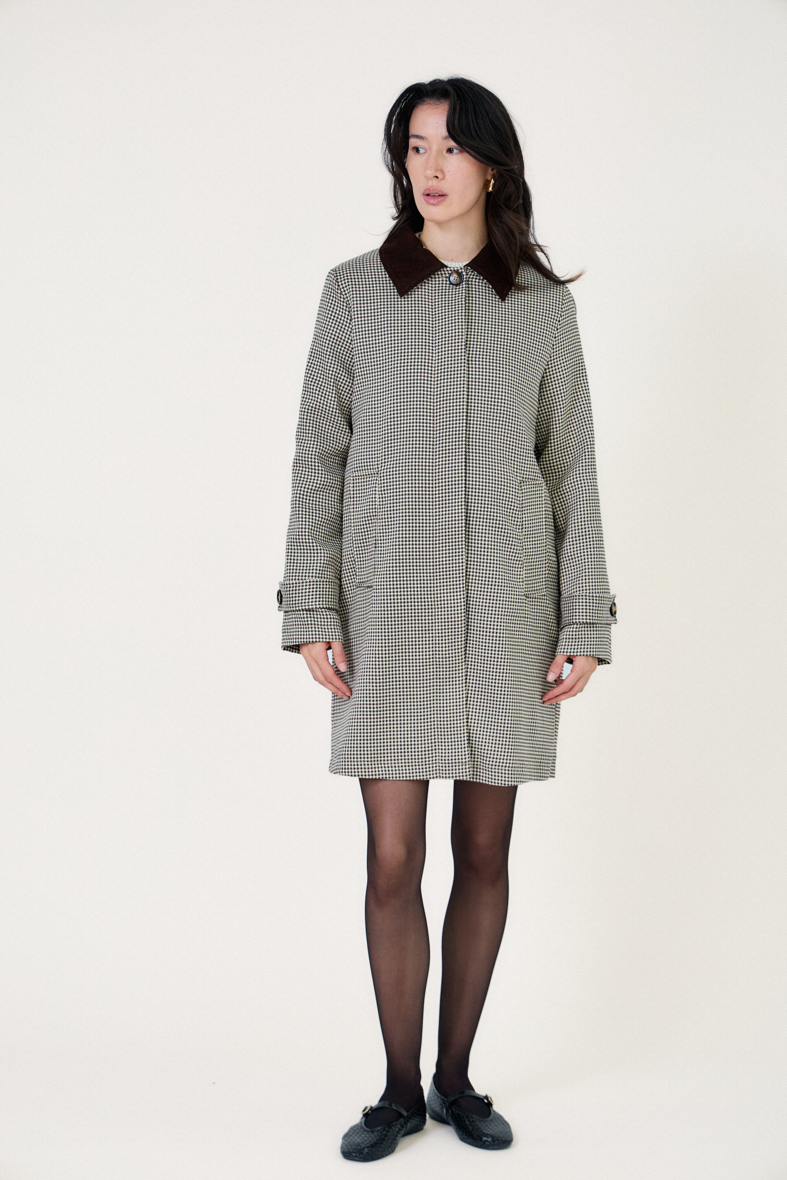 Grossiste ESCANDELLE Paris - Veste mi-longue à carreaux