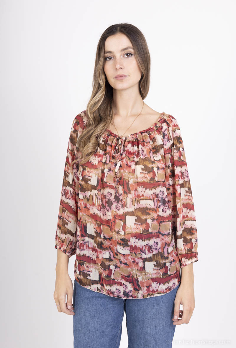 Mayorista Esperance - Blusa estampada con cuello barco