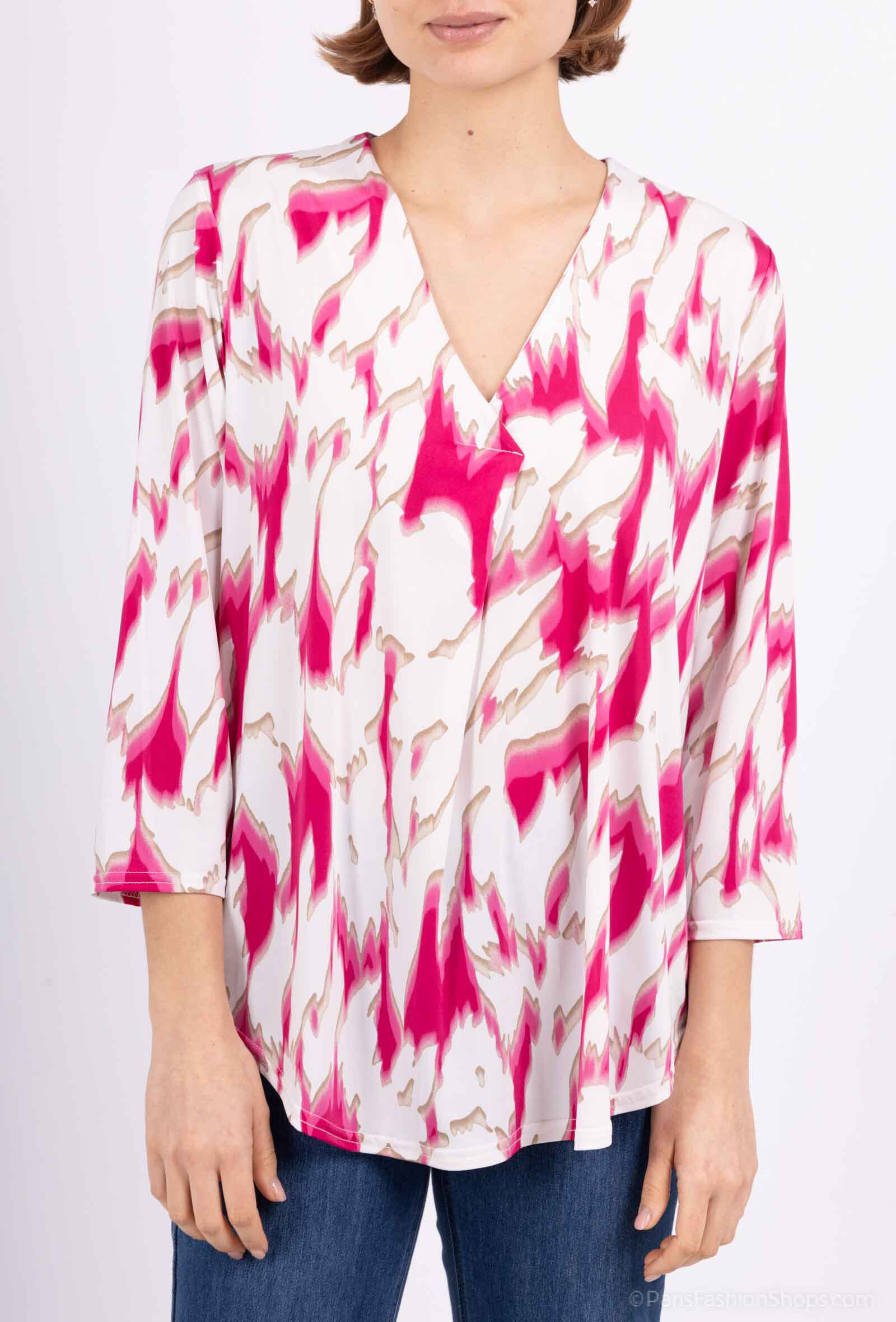 Wholesaler Esperance - Flowing abstract print blouse with V-neck