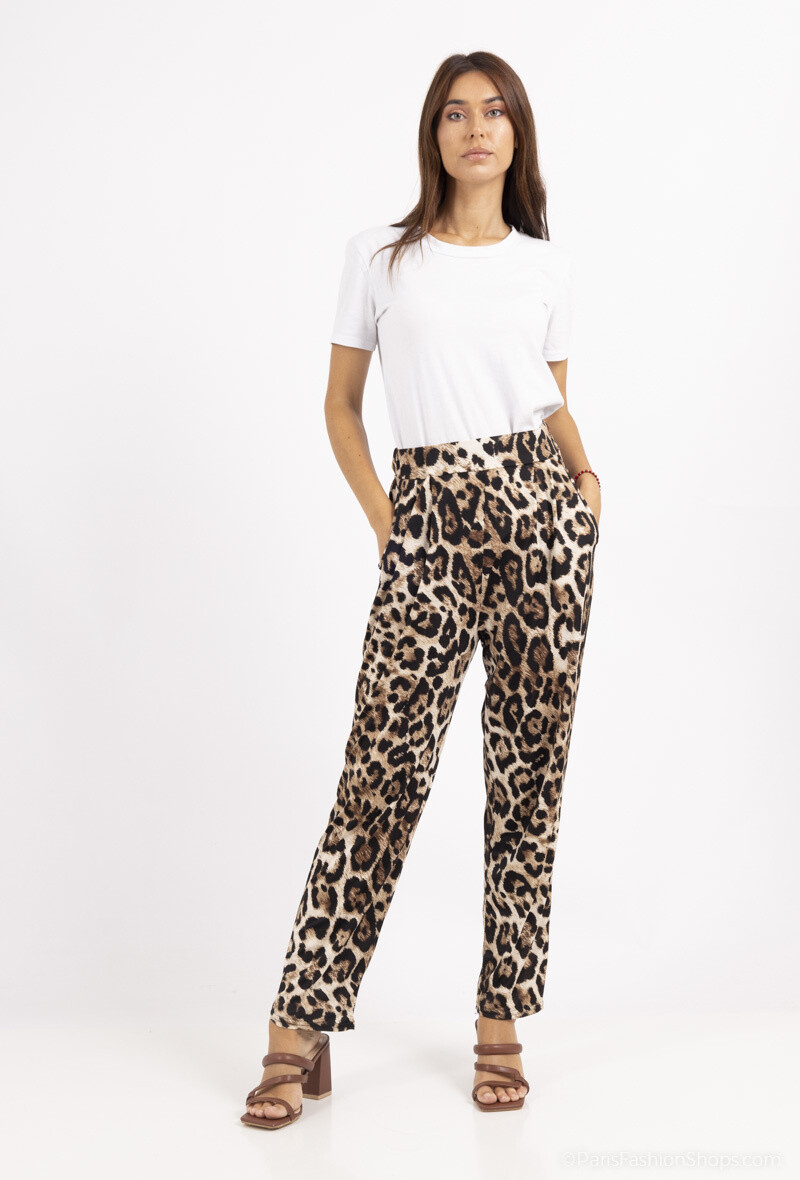 Mayorista Esperance - Pantalones cónicos con estampado de leopardo