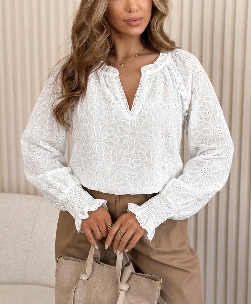 Grossista Estee Brown - Top blusa ricamata