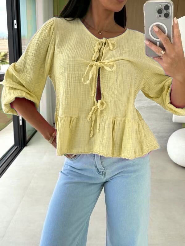 Wholesaler Estee Brown - Cotton gauze top blouse