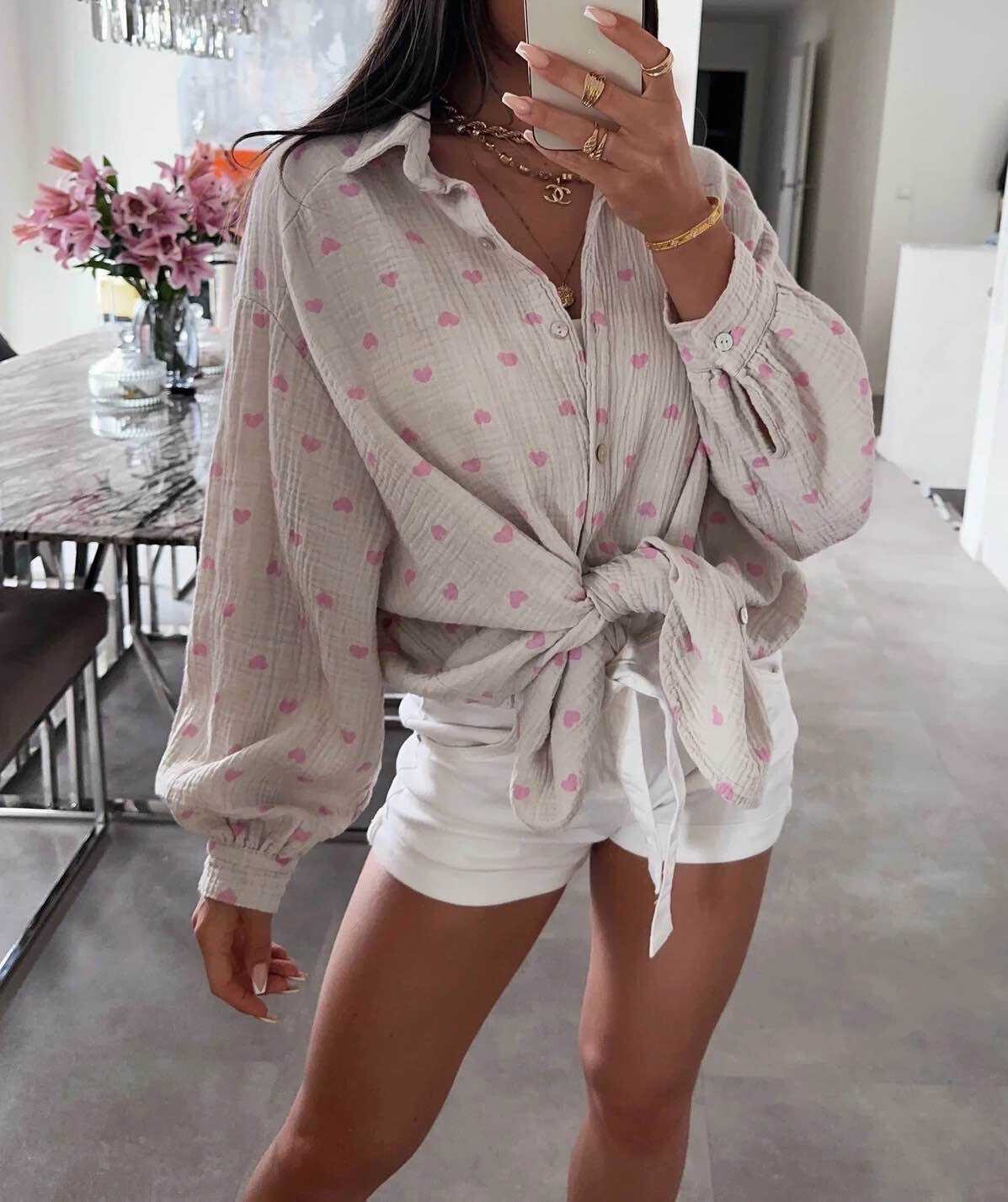 Grossiste Estee Brown - Chemise en gaze de coton coeur