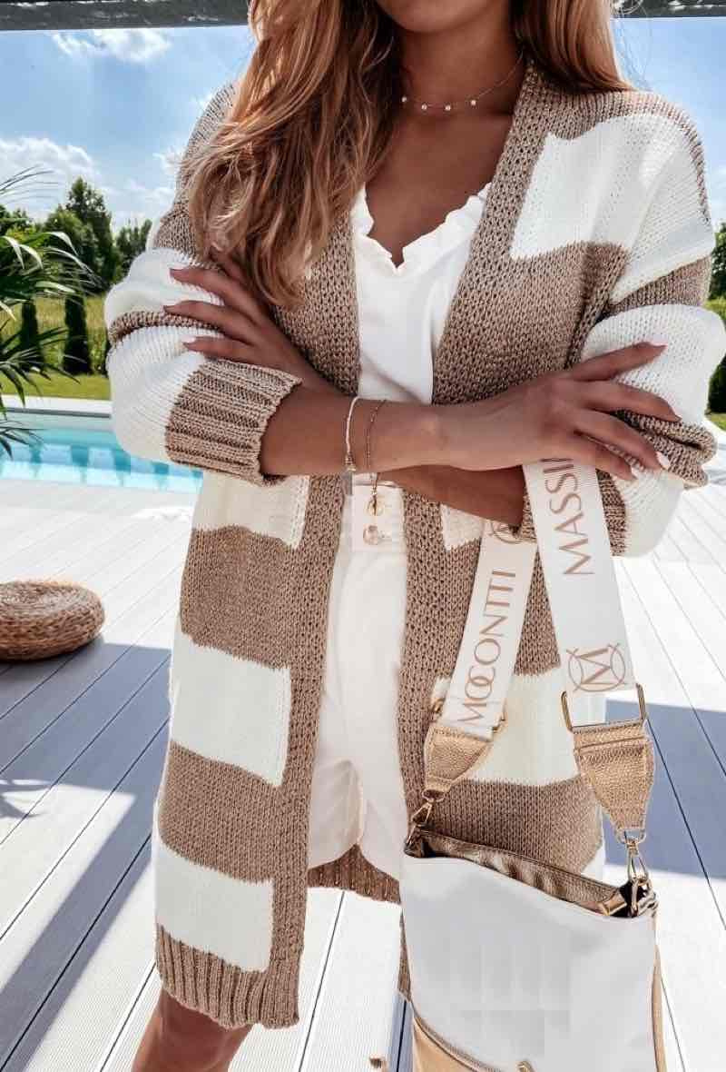 Großhändler Estee Brown - Gestreifte Lurex-Strickjacke