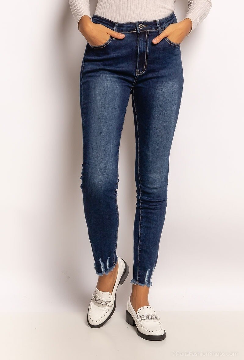 Grossista Estee Brown - Jeans aderenti indossati con orlo non rifinito