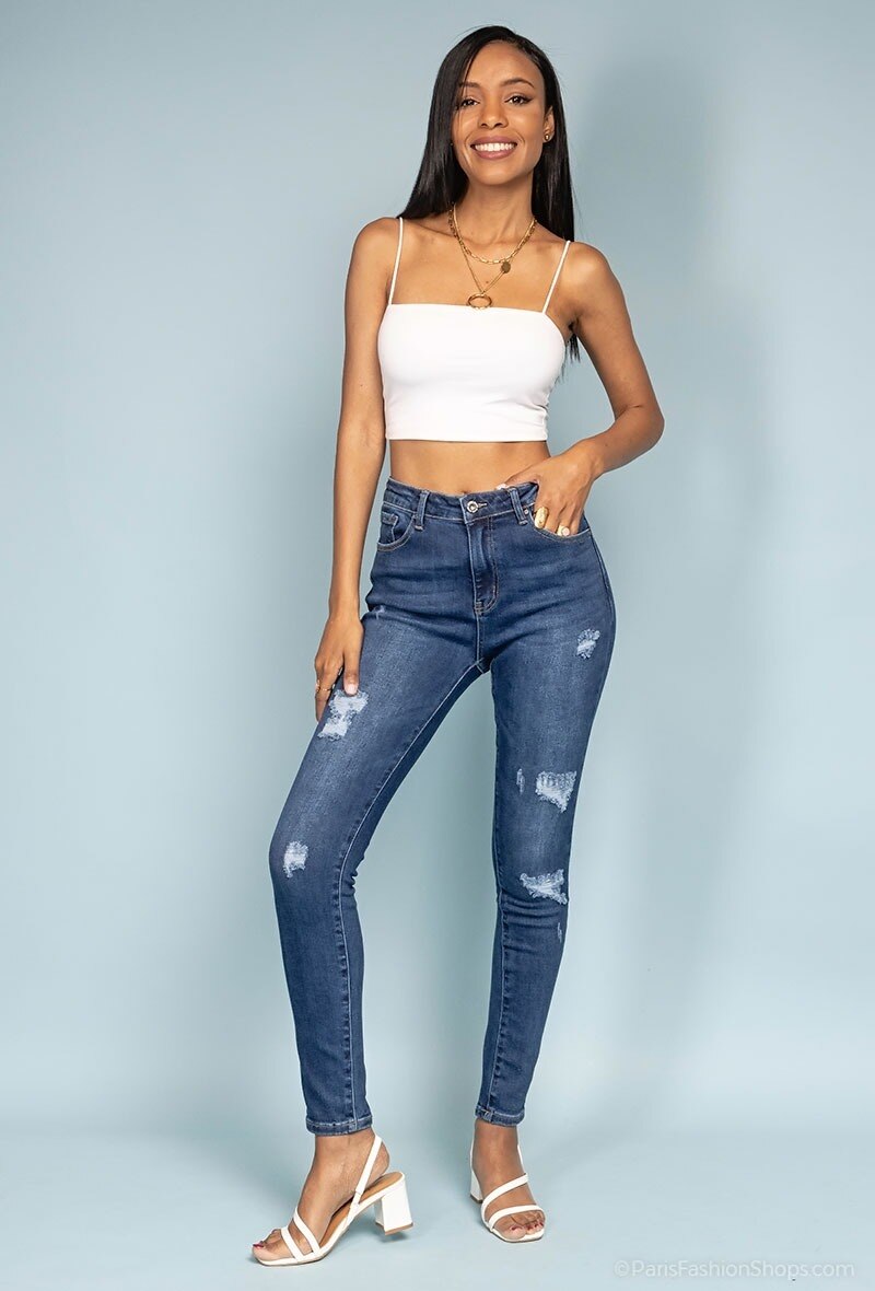 Grossiste Estee Brown - Jeans skinny déchiré