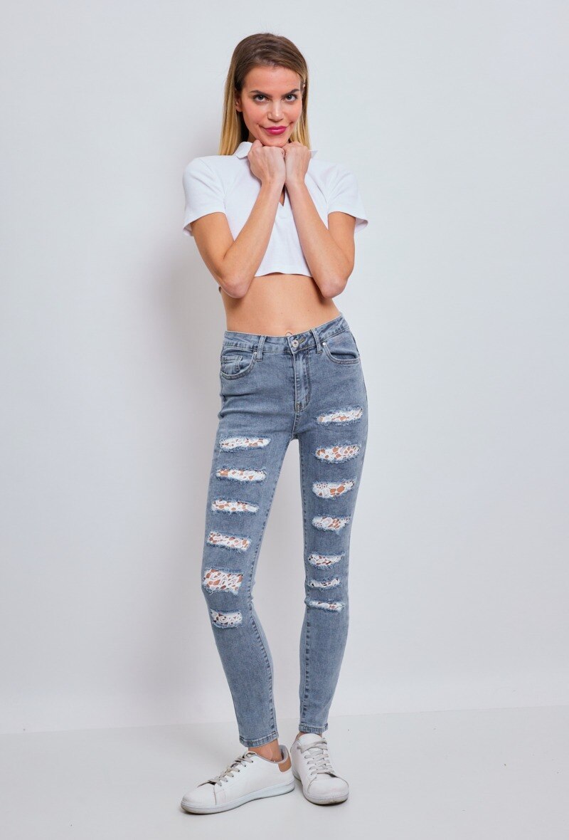 Grossiste Estee Brown - Jean skinny avec dentelle