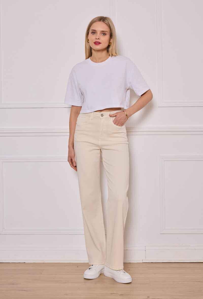 Wholesaler Estee Brown - High-waisted casual straight jeans