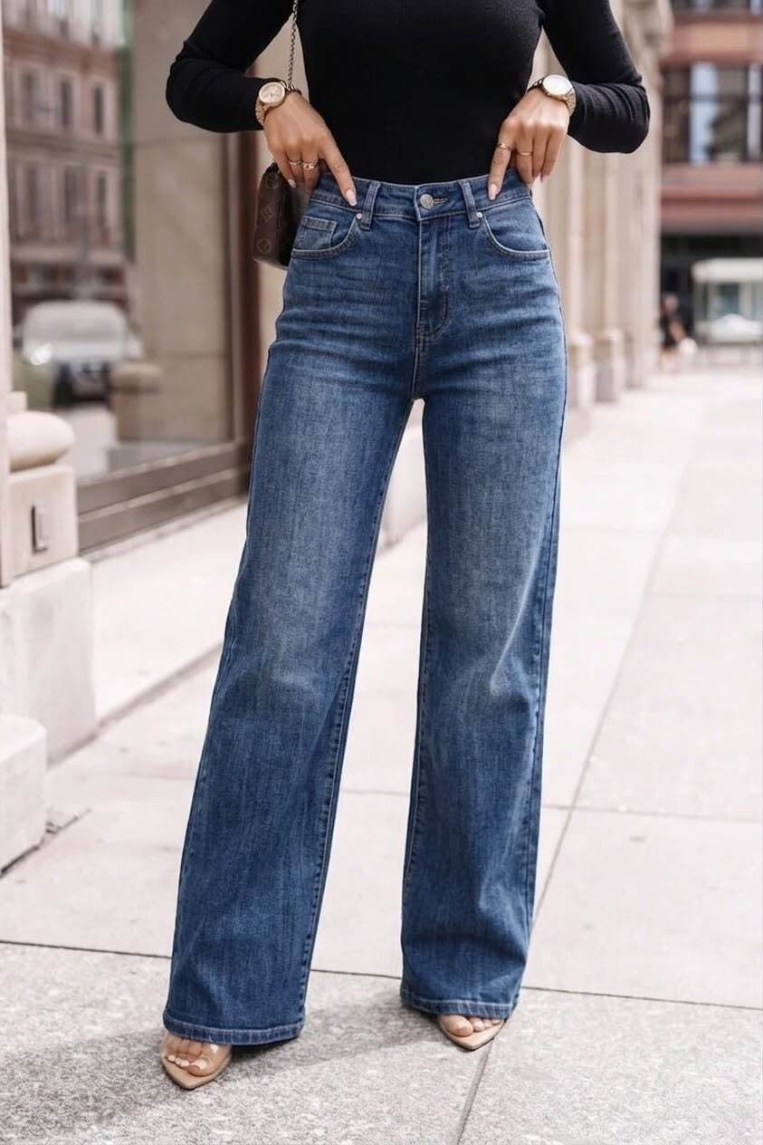 Grossiste Estee Brown - Jean Wide Leg – Taille Haute & Confort Stretch