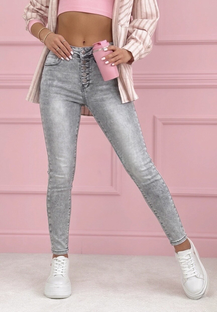 Grossista Estee Brown - Jeans skinny push-up a vita alta con bottoni