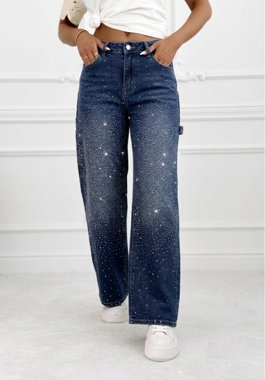 Grossista Estee Brown - Jeans carpenter elasticizzati ornati con strass