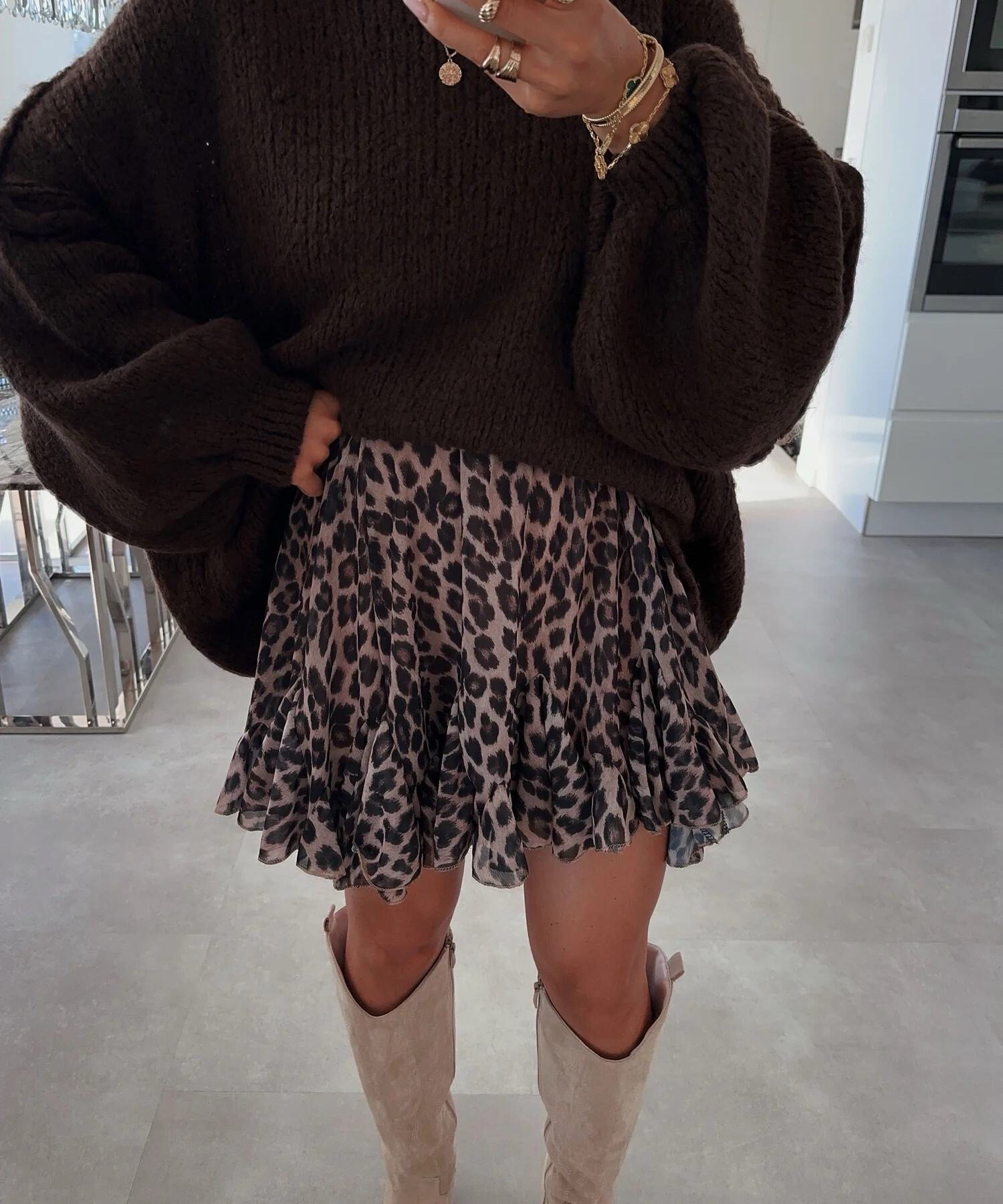 Grossista Estee Brown - Gonna corta con stampa leopardata