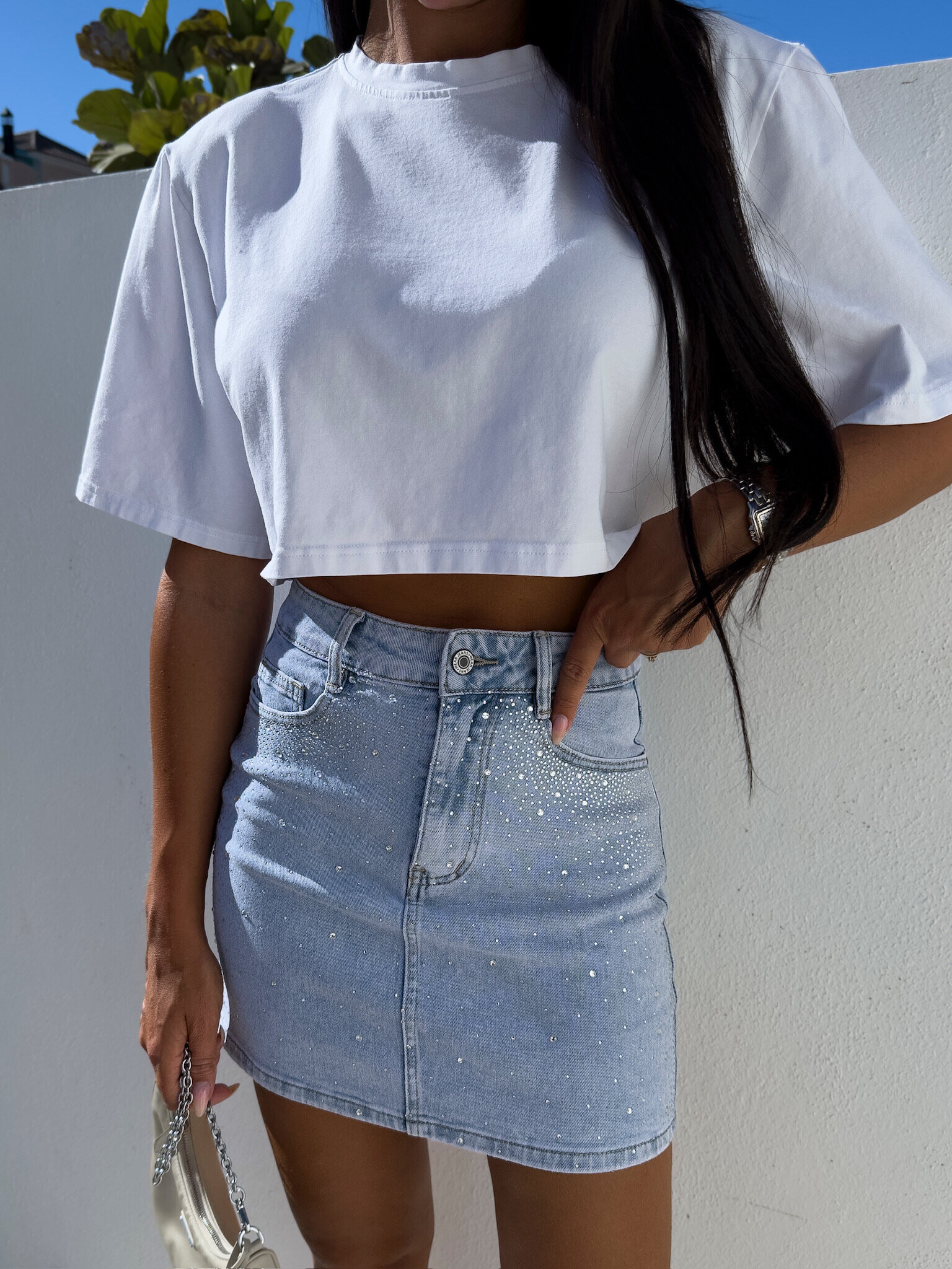 Wholesaler Estee Brown - Denim skirt with Strasse