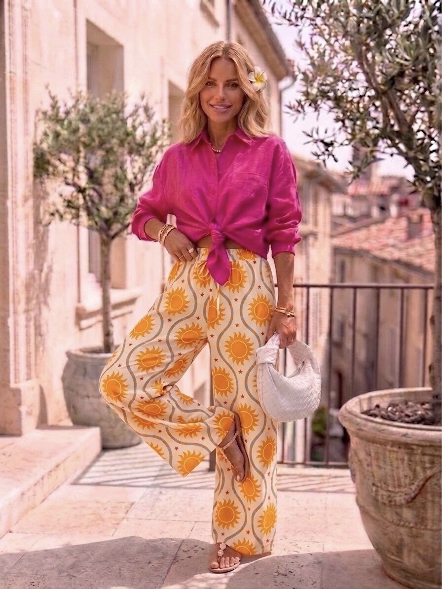Mayorista Estee Brown - Pantalón ancho estampado de viscosa